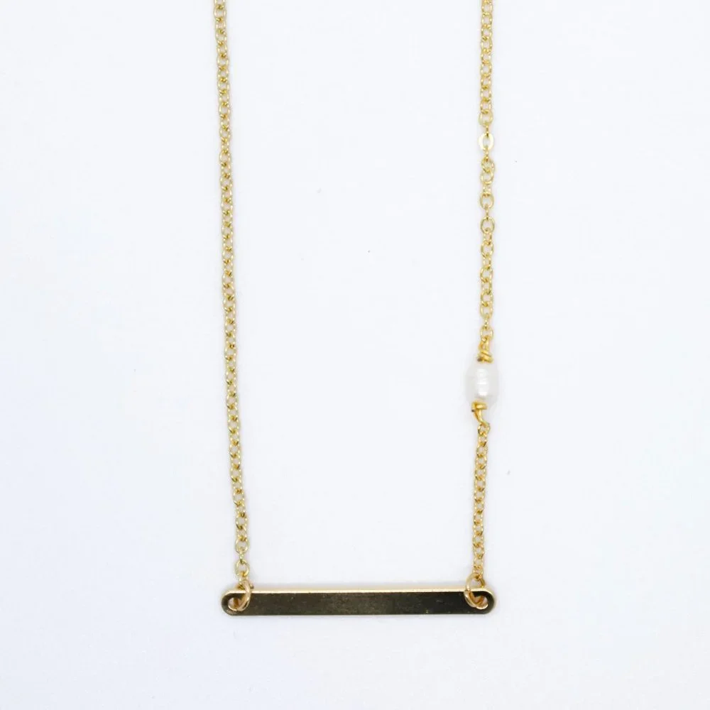 Simplistic Gold Bar Necklace.